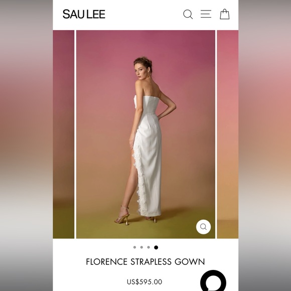 SAU LEE, size 4, White formal dress, the dress just wasn’t my correct size - Picture 2 of 3